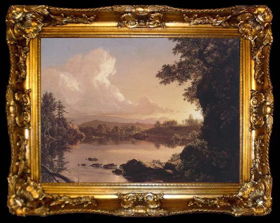 framed  Frederic Edwin Church Scene on Catskill Creek, ta009-2